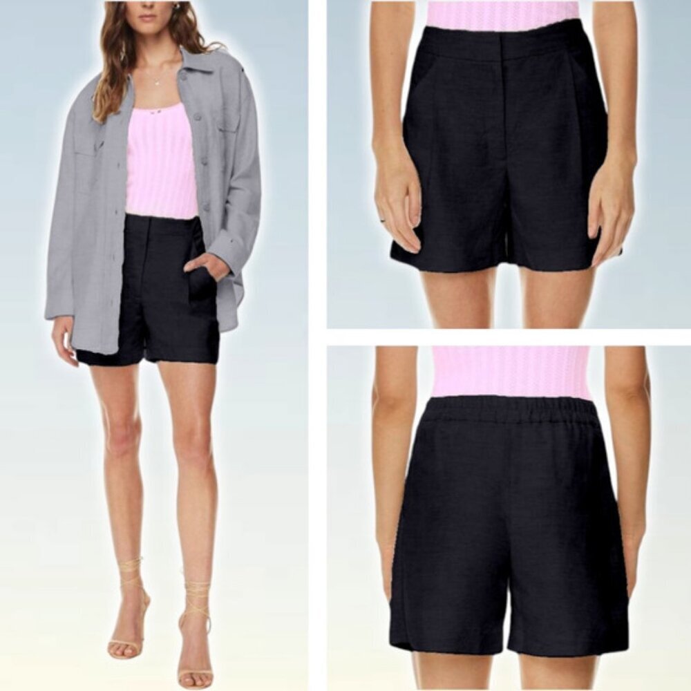 NWT WILFRED Aritzia Fable Linen Mid-thigh Short Size 00 Black